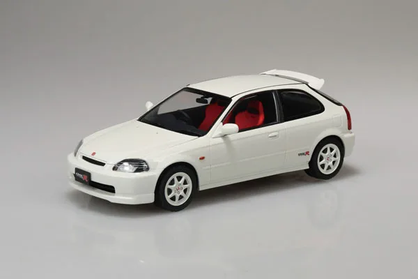 Aoshima RakuPla Snap Car No.09-CW EK9 Civic Type R 1997 Championship White Plastic Model imagen 1