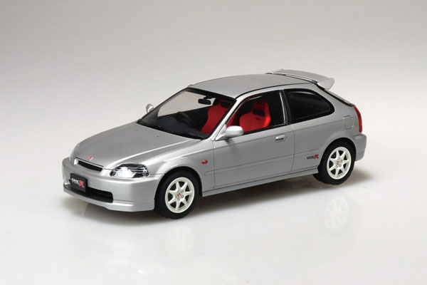 Aoshima RakuPla Snap Car No.09-VS EK9 Civic Type R 1997 Borg Silver Metallic Plastic Model