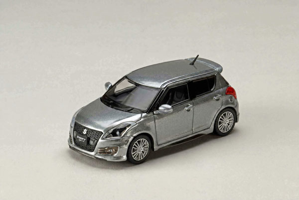 HobbyJAPAN 1/64 Suzuki Swift Sports (ZC32S) Genuine Options Installed Car Platinum Silver Metallic