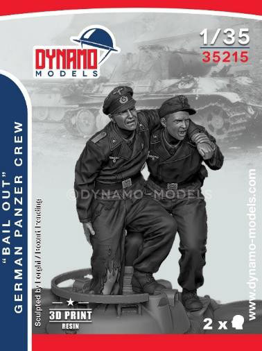 DYNAMO MODELS 1/35 WW.II German Tank Crew "Bail Out" Set 1 (2pcs.)