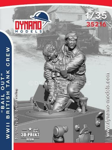 DYNAMO MODELS 1/35 WW.II British Tank Crew "Bail Out" Set 1 (2pcs.)