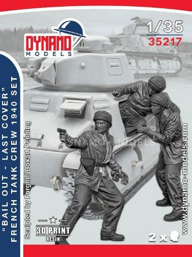 DYNAMO MODELS 1/35 French Tank Crew 1940 "Bail Out" Set 2 (3pcs.)