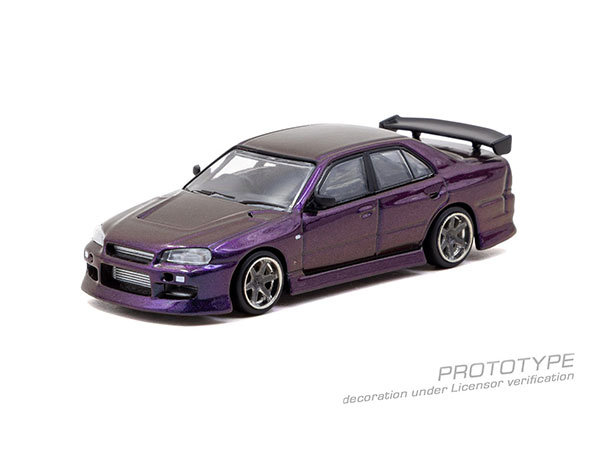 Tarmac Works 1/64 URAS 스카이라인 ER34 미드나잇 퍼플 (페이퍼 박스) 이미지 1