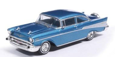 Ixo Models 1/64 Chevrolet Bel Air Sedan w/Continental Kit 1957 Harbor Blue image 1