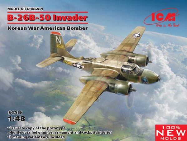 ICM 1/48 B-26B-50 Invader "Perang Korea" Model Plastik gambar 1