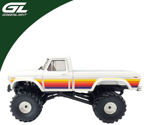 GreenLight 1/43 1977 Ford F-250 - Free Wheeling Stripes Edition - White