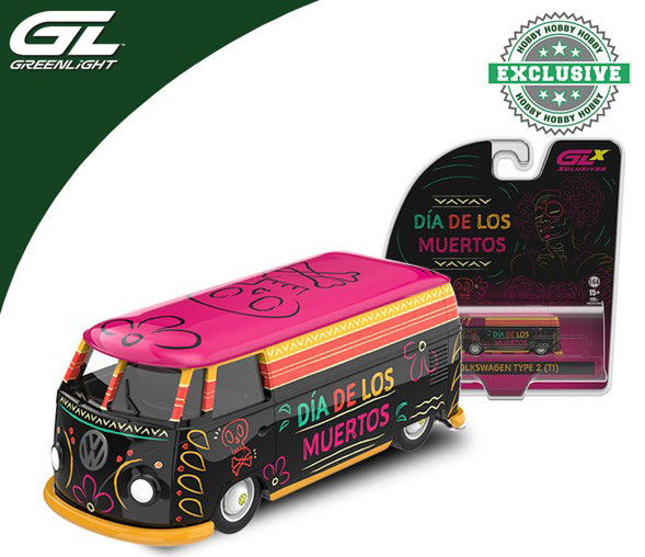 GreenLight 1/64 Volkswagen Type 2 Panel Van - Dia de los Muertos 2026 gambar 1