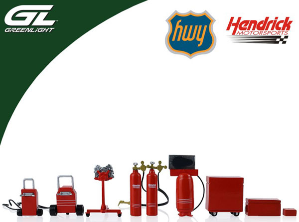 GreenLight 1/43 Shop Tool Set #1 - Hendricks Motorsport image 1
