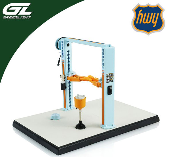GreenLight 1/43 Two Post Lift - Gulf