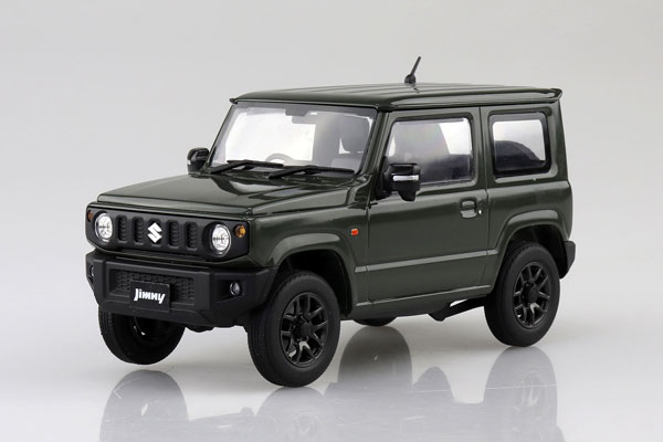 Aoshima RakuPla Snap Car No.03-JG JB64 Jimny 2018 Jungle Green Plastic Model hình ảnh 1