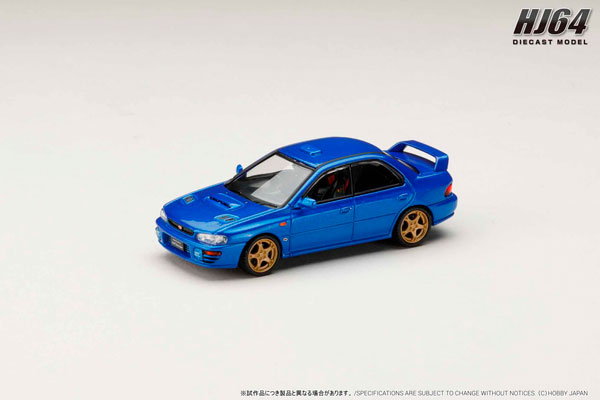HobbyJAPAN 1/64 SUBARU IMPREZA WRX Type RA STi ver.IV V-Limited 1998 Sonic Blue Mica