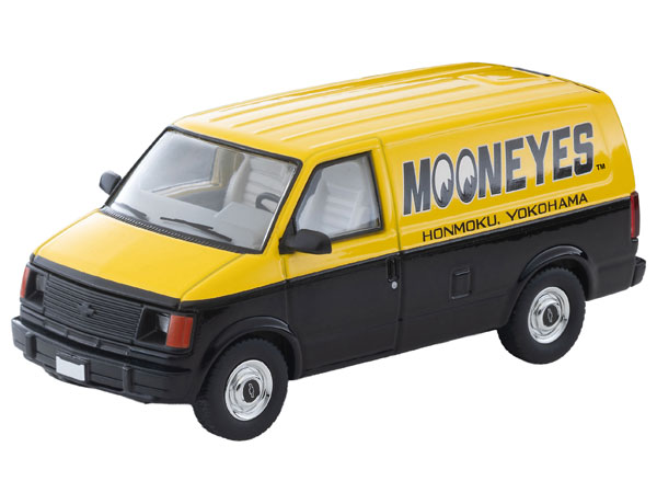 Tomytec Tomica Limited Vintage LV-N344b Chevrolet Astro Van (MOONEYES) Yellow/Black image 1