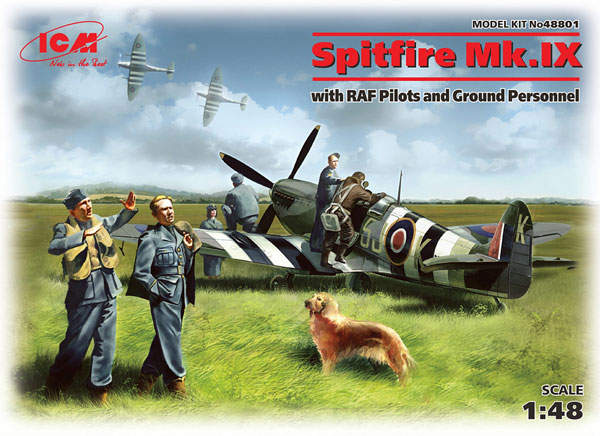 ICM 1/48 Spitfire Mk.IX w/Ground Crew Set Plastic Model