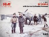 ICM 1/48 Messerschmitt Bf109F-4 w/Ground Crew Plastic Model