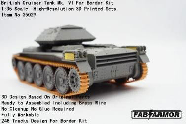 Fab Scale Studio 1/35 British Cruiser Tank Mk.VI Crusader Workable Track Set (For Border Model)