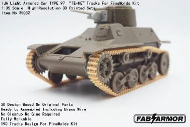Fab Scale Studio 1/35 IJA Light Armored Car Type 97 TE-KE Workable Track Set (For Fine Molds)