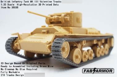 Fab Scale Studio 1/35 British Valentine Mk.III Infantry Tank Workable Track Set (For T)