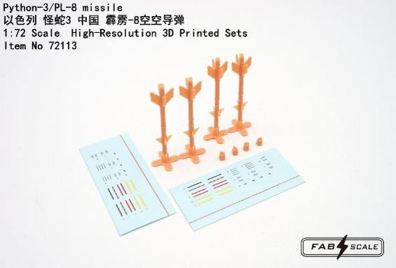 Fab Scale Studio 1/72 Python-3/PL-8 Missile (4 Sets)