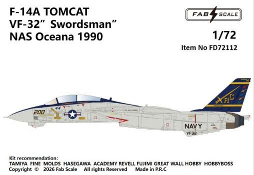 Fab Scale Studio 1/72 F-14A Tomcat VF-32 "Swordsman" Naval Air Station Oceana 1990