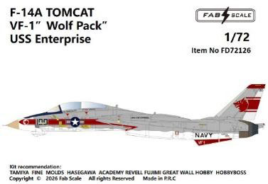 Fab Scale Studio 1/72 F-14A Tomcat VF-1 "Wolf Pack" USS Enterprise
