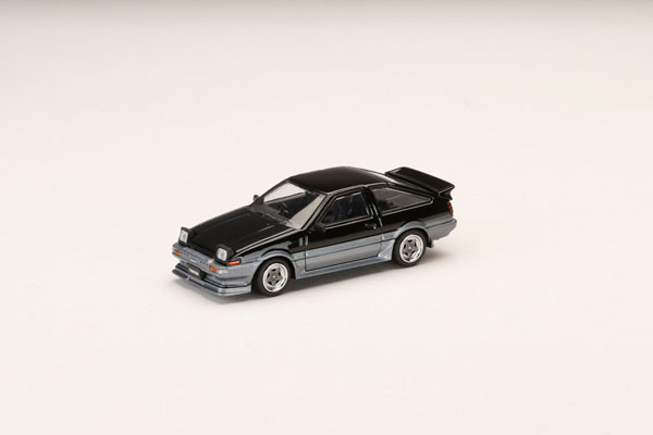 HobbyJAPAN 1/64 Toyota Sprinter Trueno GT APEX (AE86) Late Model JDM Style Carbon Bonnet Black/Grey