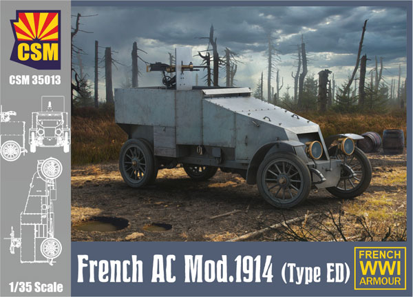 Copper State Models 1/35 French Mod.1914 Armored Car (Type ED) Plastic Model