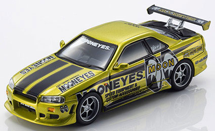 Kyosho 1/64 KYOSHO Original [MOTN] Nissan Skyline GT-R (R34) Mooneyes (1) w/LED Bild 1