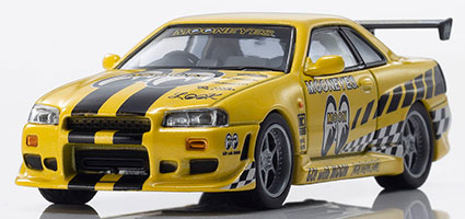 Kyosho 1/64 KYOSHO Original [MOTN] Nissan Skyline GT-R (R34) Mooneyes (2) w/LED hình ảnh 1