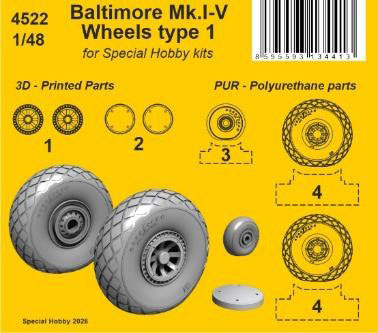 CMK 1/48 Martin Baltimore Mk.I - V Sagged Wheel (For Special Hobby)