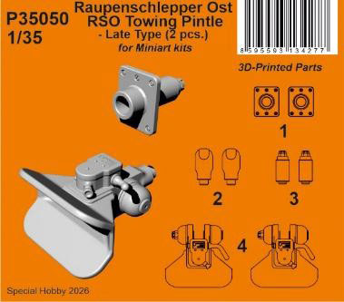 CMK 1/35 RaupenSchlepper Ost RSO Late Model Towing Pintle (2pcs.) (For Mini Art)