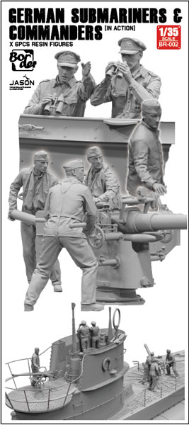 Boarder Model 1/35 German Submarine Crew & Commander (6Figure Set)