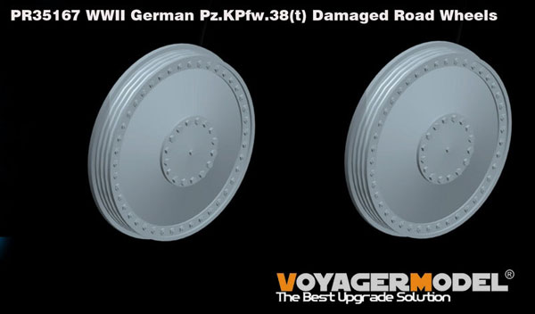 Voyager Model 1/35 WWII German 38 (t) Light Tank Track Links Damaged Wheel Set (Regular 2pcs.) Bild 1