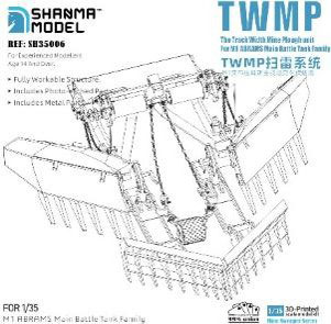 Shanma Model 1/35 M1 Abrams Main Battle Tank TWMP Mine Clearance Equipment Bild 1
