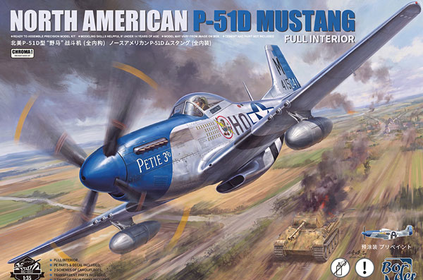 Boarder Model 1/35 North American P-51D Mustang "Blue Nose" Full Interior (Pre-painted Kit) Plastic Model