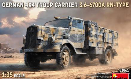 Mini Art 1/35 독일군 4x4 병력 수송차 3.6-6700A Rn-Type 프라모델