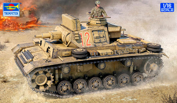 Trumpeter Model 1/16 Panzer III Ausf. N "Tunisia" (Plastic Model) image 1