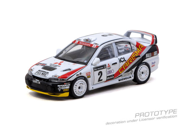 Tarmac Works 1/64 Mitsubishi Carisma GT Evolution IV RAC Rally 1997 Richard Burns / Robert Reid (Paper Box)