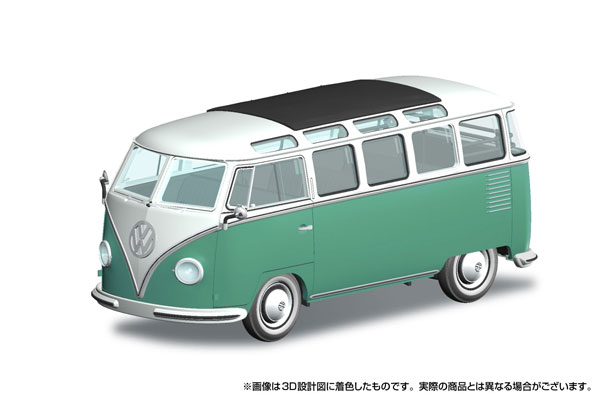 Aoshima RakuPla Snap Kit No.30-WT Volkswagen Bus (Blue White x Turquoise) Plastic Model