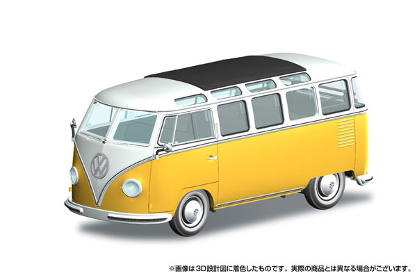Aoshima RakuPla Snap Kit No.30-WY Volkswagen Bus (White x Yellow) Plastic Model