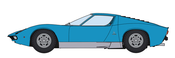 Hasegawa 1/24 Lamborghini Miura P400 SV "Blue Body" Plastic Model Bild 1