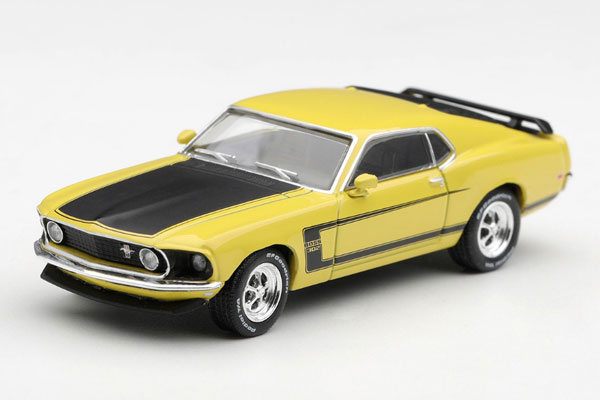 MINI GT 1/64 Ford Mustang Boss 302 1969 Bright Yellow (Left-hand Steering)