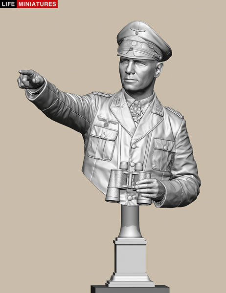 Life Miniatures 1/10 Bust WWII German "Desert Fox" Erwin Rommel North Africa 1942 Bust
