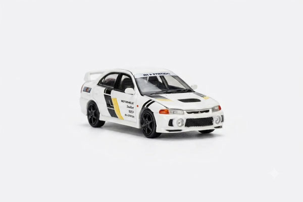MOTORHELIX 1/64 Mitsubishi Lancer Evolution IV GSR Customized TECKWRAP White
