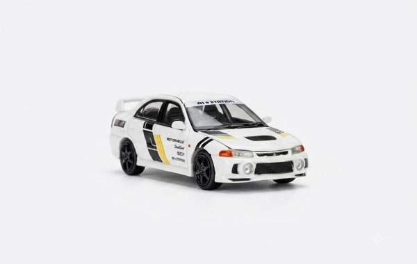 MOTORHELIX 1/64 Mitsubishi Lancer Evolution IV GSR Customized TECKWRAP White Bild 1