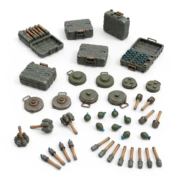 Green Stuff World 1/35 WWII German Army Land Mine / Hand Grenade Set