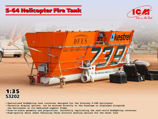 ICM 1/35 S-64 Helicopter Fire Tank Plastic Model