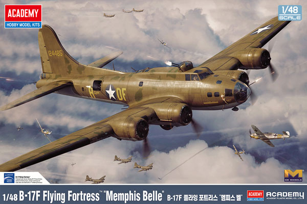 Academy 1/48 B-17F Flying Fortress "Memphis Belle" Plastic Model