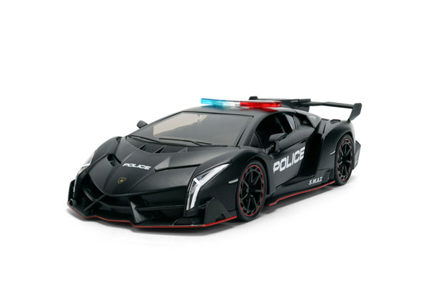 Jada Toys 1/24 Lamborghini Veneno Black / POLICE (S.W.A.T.)