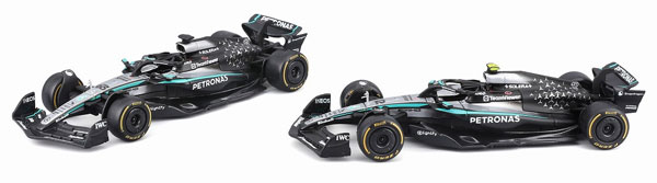 Bburago 1/43 Mercedes-AMG Petronas F1 Team W16 (2025) No.12 A. K. Antonelli / No.63 G. Russell 2Car Set Window Box