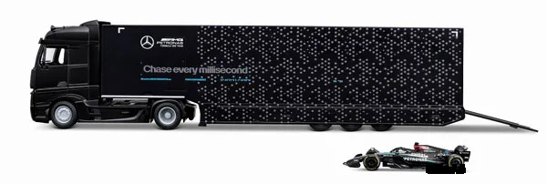 Bburago 1/43 Mercedes-Benz Actros Cab & Trailer +W15 No.63 G. Russell ชุด 2 คัน รูปภาพ 1